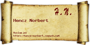Hencz Norbert névjegykártya